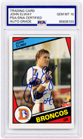 John Elway Signed Denver Broncos 1984 Topps Rookie Football Card #63 w/HOF'04 - (PSA Encapsulated - Auto Grade 10) - ELWCAR307 - John Elway Signed Denver Broncos 1984 Topps Rookie Football Card #63 w/HOF'04 - (PSA Encapsulated - Auto Grade 10) product image