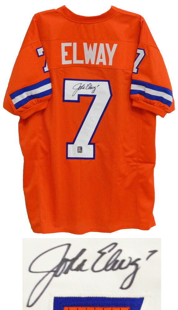 John Elway Signed Orange Crush Throwback Custom Football Jersey - ELWJRY301 - John Elway Signed Orange Crush Throwback Custom Football Jersey product image