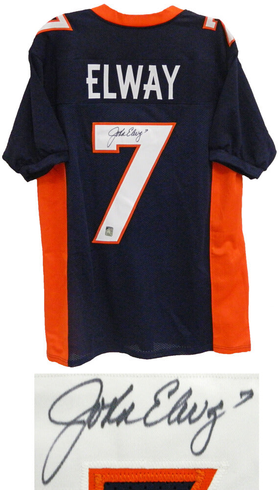 John Elway Signed Navy Custom Jersey - ELWJRY302 - John Elway Signed Navy Custom Jersey product image