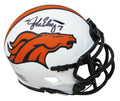 John Elway Signed Denver Broncos Lunar Eclipse White Matte Riddell Speed Mini Helmet - ELWMIN303 - John Elway Signed Denver Broncos Lunar Eclipse White Matte Riddell Speed Mini Helmet product image