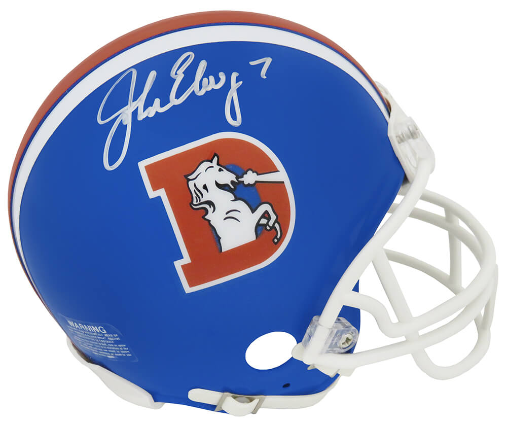 John Elway Signed Denver Broncos T/B 'D' Logo Riddell (VSR4) Mini Helmet - ELWMIN305 - John Elway Signed Denver Broncos T/B 'D' Logo Riddell (VSR4) Mini Helmet product image