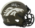 John Elway Signed Denver Broncos SALUTE Riddell Speed Mini Helmet - ELWMIN307 - John Elway Signed Denver Broncos SALUTE Riddell Speed Mini Helmet product image