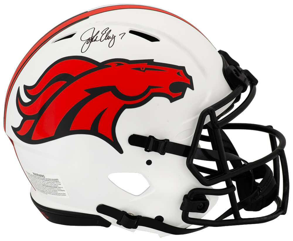 John Elway Signed Denver Broncos LUNAR Riddell Full Size ProLine Authentic Speed Helmet - ELWPRO303 - John Elway Signed Denver Broncos LUNAR Riddell Full Size ProLine Authentic Speed Helmet product image