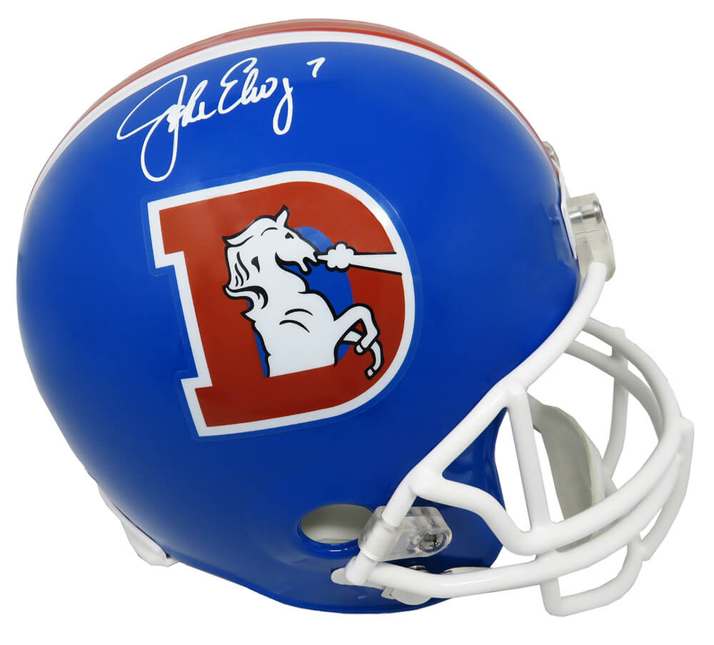 John Elway Signed Denver Broncos Throwback 'D' Riddell Full Size Replica Helmet - ELWREP303 - John Elway Signed Denver Broncos Throwback 'D' Riddell Full Size Replica Helmet product image