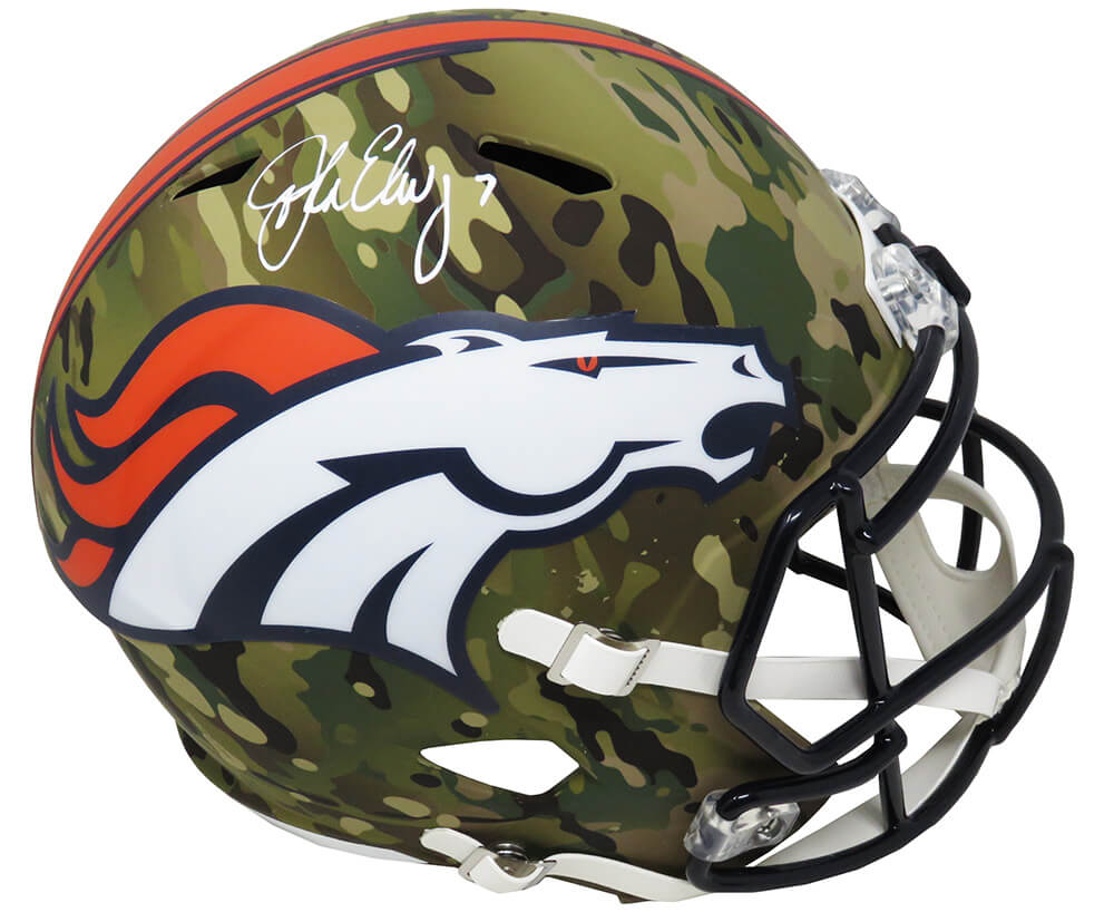 John Elway Signed Denver Broncos CAMO Riddell Full Size Speed Replica Helmet - ELWREP307 - John Elway Signed Denver Broncos CAMO Riddell Full Size Speed Replica Helmet product image