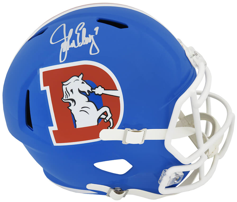 John Elway Signed Denver Broncos Throwback 'D' Logo Riddell Full Size Speed Replica Helmet - ELWREP309 - John Elway Signed Denver Broncos Throwback 'D' Logo Riddell Full Size Speed Replica Helmet product image