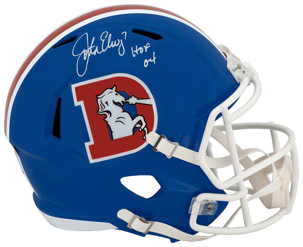 John Elway Signed Denver Broncos Throwback Riddell Full Size Speed Replica Helmet w/HOF'04 - ELWREP313 - John Elway Signed Denver Broncos Throwback Riddell Full Size Speed Replica Helmet w/HOF'04 product image
