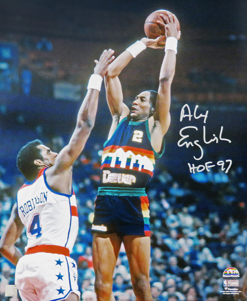 Alex English Signed Denver Nuggets Action 16x20 Photo w/HOF'97 - ENG16P200 - Alex English Signed Denver Nuggets Action 16x20 Photo w/HOF'97 product image