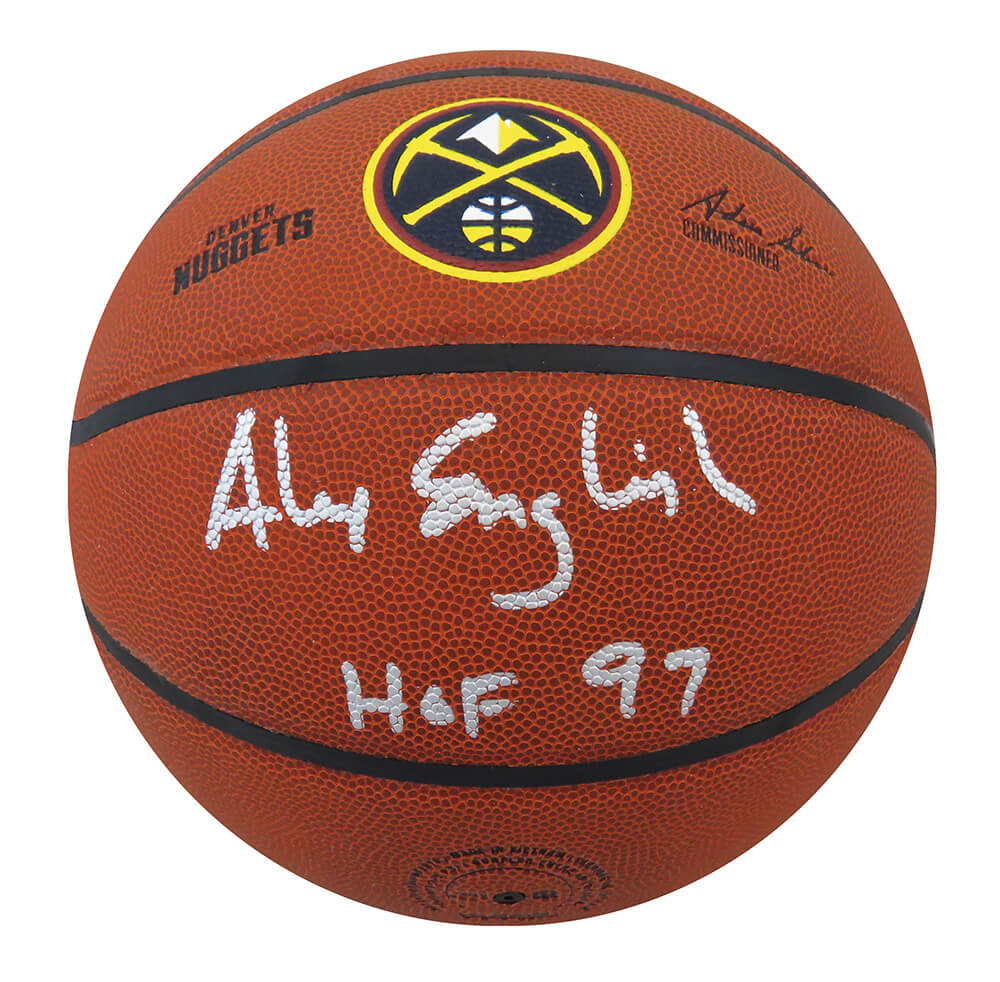 Alex English Signed Wilson Denver Nuggets Logo NBA Basketball w/HOF'97 - ENGBSK205 - Alex English Signed Wilson Denver Nuggets Logo NBA Basketball w/HOF'97 product image