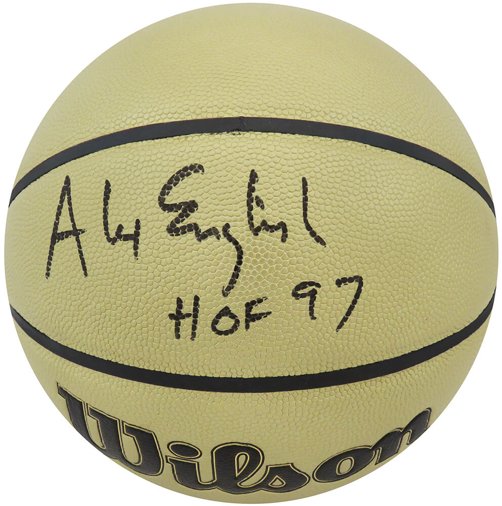 Alex English Signed Wilson Gold NBA Basketball w/HOF'97 - ENGBSK207 - Alex English Signed Wilson Gold NBA Basketball w/HOF'97 product image