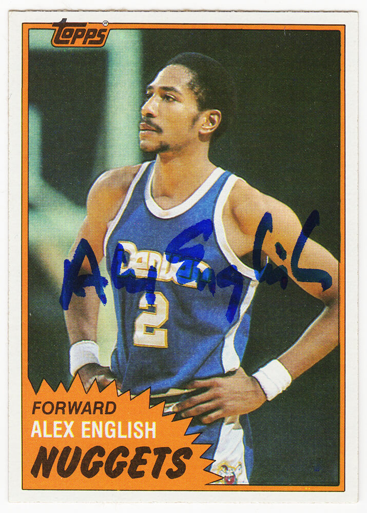 Alex English Signed Denver Nuggets 1981-82 Topps Basketball Trading Card #68 - ENGCAR200 - Alex English Signed Denver Nuggets 1981-82 Topps Basketball Trading Card #68 product image