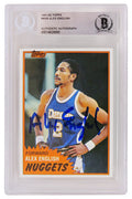 Alex English Signed Denver Nuggets 1981-82 Topps Basketball Trading Card #W68 - (Beckett Encapsulated) - ENGCAR202 - Alex English Signed Denver Nuggets 1981-82 Topps Basketball Trading Card #W68 - (Beckett Encapsulated) product image