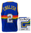 Alex English Signed Blue Throwback Custom Basketball Jersey w/HOF'97 - ENGJRY200 - Alex English Signed Blue Throwback Custom Basketball Jersey w/HOF'97 product image