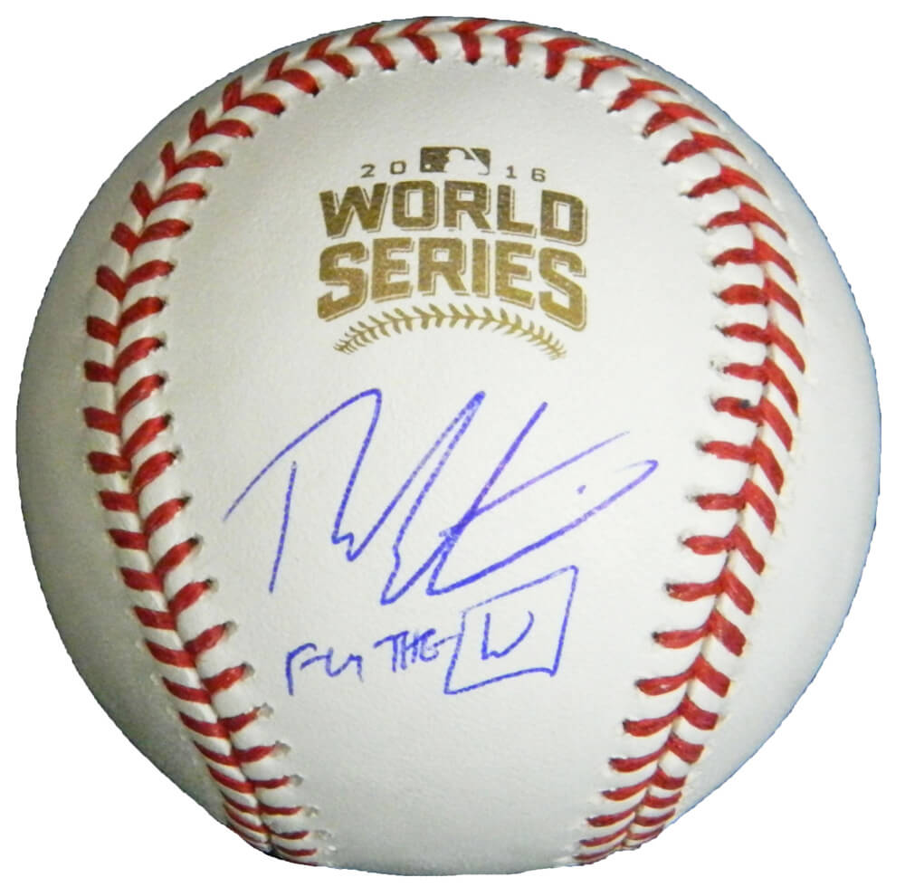 Theo Epstein Signed Rawlings Official 2016 World Series Baseball w/Fly The W - EPSBSB107 - Theo Epstein Signed Rawlings Official 2016 World Series Baseball w/Fly The W product image