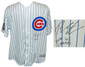 Theo Epstein Signed Chicago Cubs White Pinstripe 2016 World Series Patch Majestic Replica Jersey w/16 WS Champs - EPSJRY100 - Theo Epstein Signed Chicago Cubs White Pinstripe 2016 World Series Patch Majestic Replica Jersey w/16 WS Champs product image