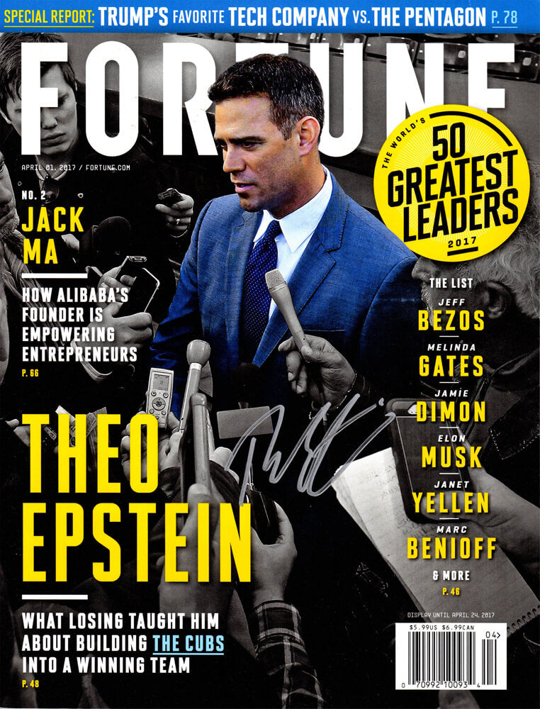 Theo Epstein Signed Fortune 'World's Greatest Leader' Original April 2017 Magazine - EPSMAG101 - Theo Epstein Signed Fortune 'World's Greatest Leader' Original April 2017 Magazine product image