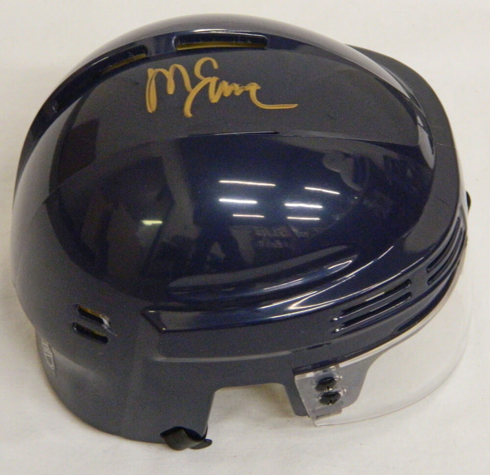 Mike Eruzione Signed Navy Hockey Mini Helmet - ERUMIN400 - Mike Eruzione Signed Navy Hockey Mini Helmet product image