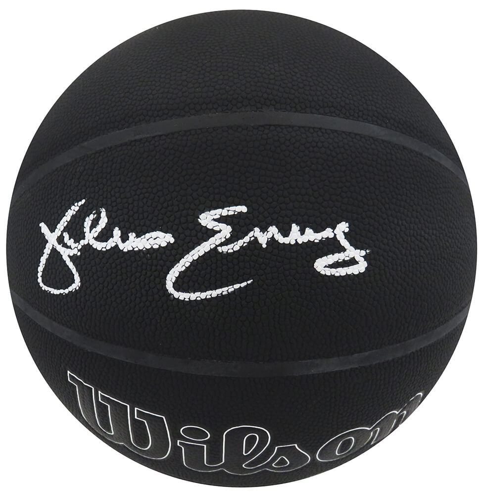Julius Erving Signed Wilson I/O Black 75th Anniversary Logo NBA Basketball - ERVBSK210 - Julius Erving Signed Wilson I/O Black 75th Anniversary Logo NBA Basketball product image