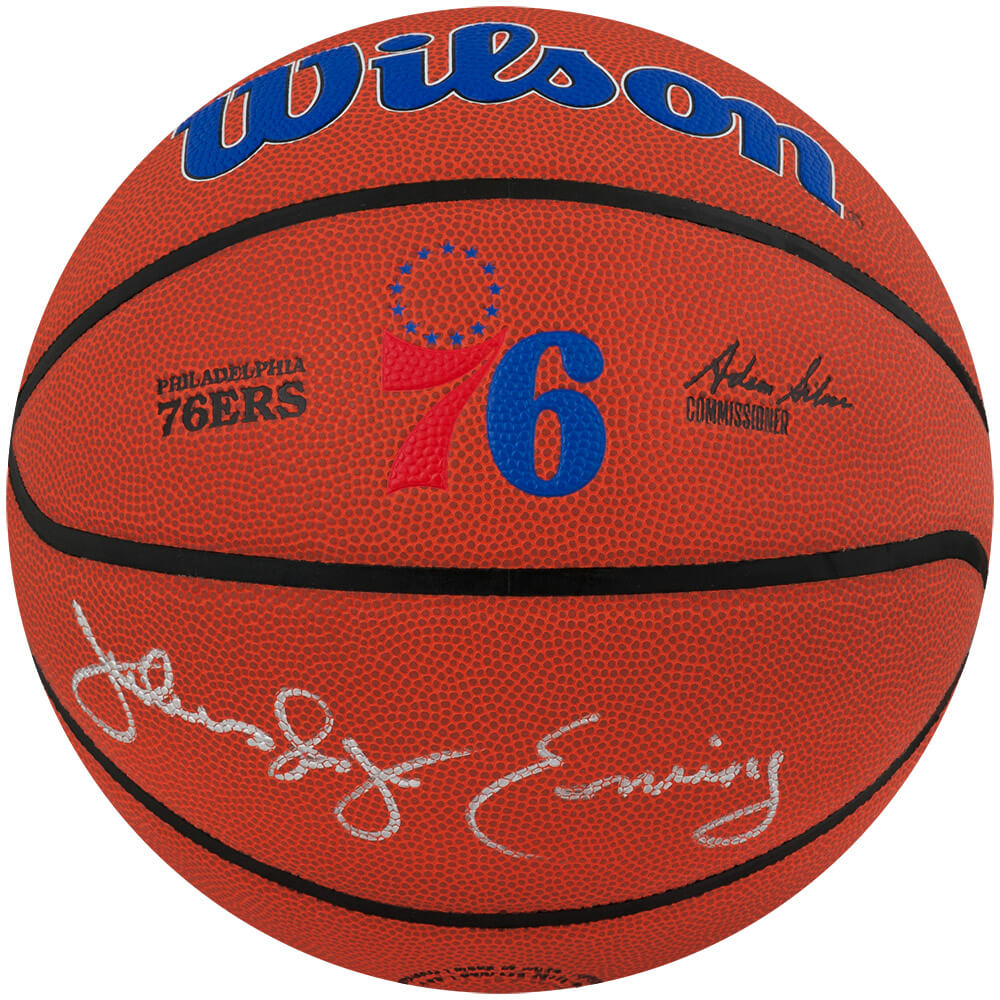 Julius 'Dr. J' Erving Signed Wilson Philadelphia 76ers Logo NBA Basketball - ERVBSK212 - Julius 'Dr. J' Erving Signed Wilson Philadelphia 76ers Logo NBA Basketball product image
