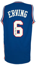 Julius 'Dr. J' Erving Signed Blue Throwback Custom Basketball Jersey - (JSA) - ERVJRY202 - Julius 'Dr. J' Erving Signed Blue Throwback Custom Basketball Jersey - (JSA) product image