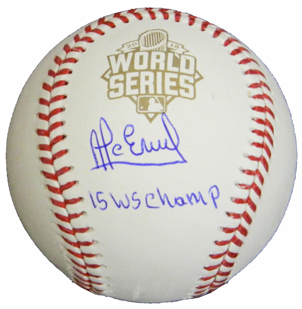 Alcides Escobar Signed Rawlings 2015 World Series Logo Baseball w/15 WS Champ - ESCBSB101 - Alcides Escobar Signed Rawlings 2015 World Series Logo Baseball w/15 WS Champ product image