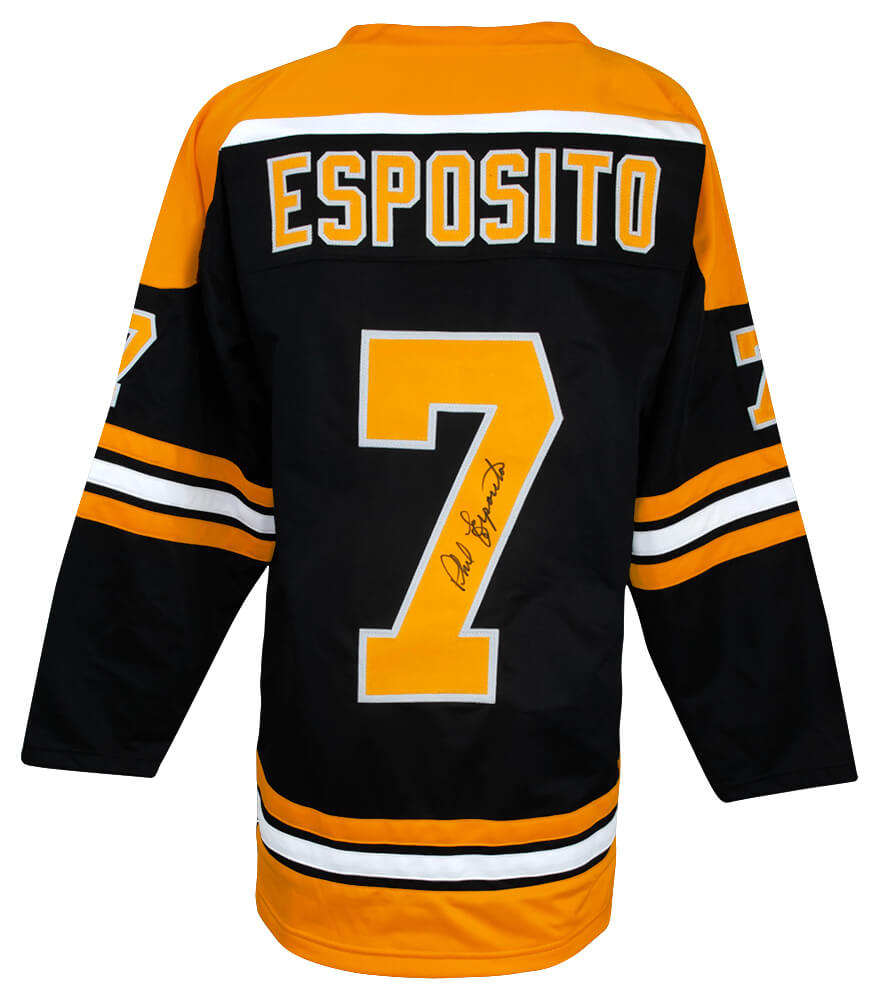 Phil Esposito Signed Black Custom Hockey Jersey - ESPJRY410 - Phil Esposito Signed Black Custom Hockey Jersey product image