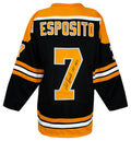 Phil Esposito Signed Black Custom Hockey Jersey w/HOF 1984 - ESPJRY411 - Phil Esposito Signed Black Custom Hockey Jersey w/HOF 1984 product image