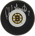 Phil Esposito Signed Bruins Logo Hockey Puck - ESPPUC400 - Phil Esposito Signed Bruins Logo Hockey Puck product image