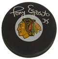 Tony Esposito Signed Blackhawks Logo Hockey Puck - ESPPUC401 - Tony Esposito Signed Blackhawks Logo Hockey Puck product image