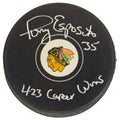 Tony Esposito Signed Blackhawks Logo Hockey Puck w/423 Career Wins - ESPPUC406 - Tony Esposito Signed Blackhawks Logo Hockey Puck w/423 Career Wins product image