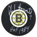 Phil Esposito Signed Bruins Logo Hockey Puck w/HOF 1984 - ESPPUC421 - Phil Esposito Signed Bruins Logo Hockey Puck w/HOF 1984 product image