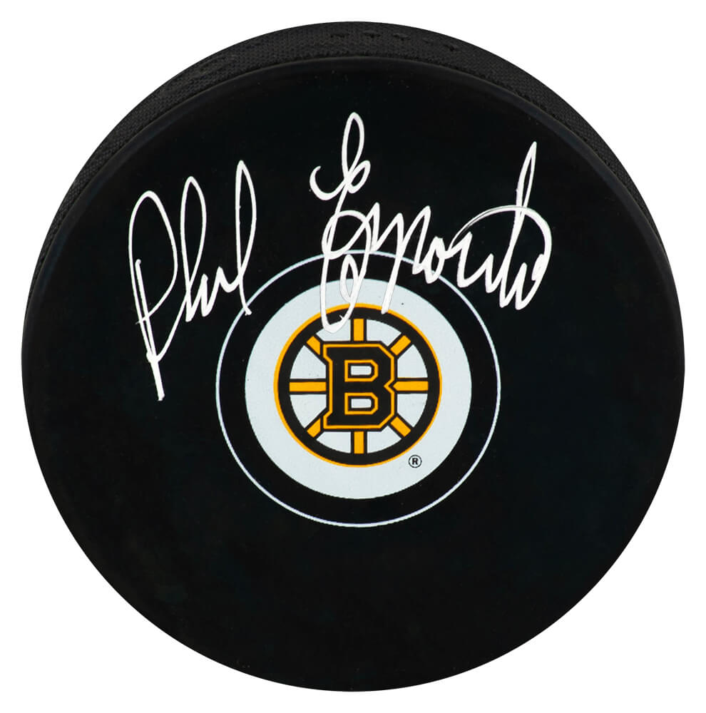 Phil Esposito Signed Boston Bruins Team Logo Hockey Puck - ESPPUC422 - Phil Esposito Signed Boston Bruins Team Logo Hockey Puck product image