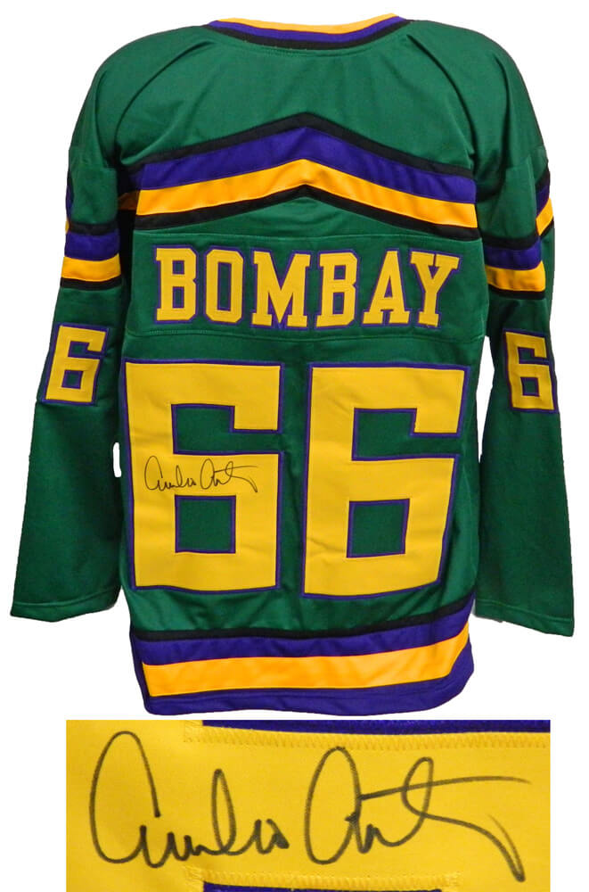 Emilio Estevez Signed Green Throwback Custom Hockey Jersey - ESTJRY500 - Emilio Estevez Signed Green Throwback Custom Hockey Jersey product image