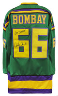 Emilio Estevez Signed Bombay Green Custom Hockey Jersey w/Go Ducks - ESTJRY511 - Emilio Estevez Signed Bombay Green Custom Hockey Jersey w/Go Ducks product image