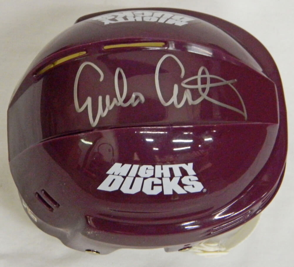 Emilio Estevez Signed Mighty Ducks Hockey Mini Helmet - ESTMIN400 - Emilio Estevez Signed Mighty Ducks Hockey Mini Helmet product image