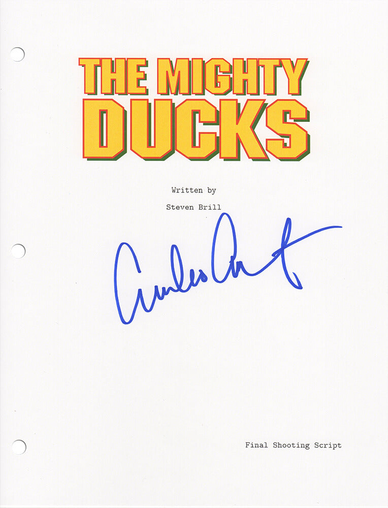 Emilio Estevez Signed Mighty Ducks Movie Script Cover Page - ESTOTH501 - Emilio Estevez Signed Mighty Ducks Movie Script Cover Page product image
