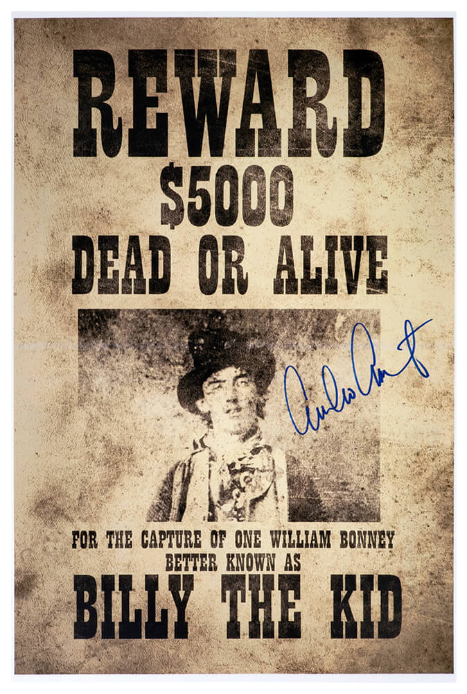 Emilio Estevez Signed Bill The Kid 12x18 Wanted Poster - ESTOTH506 - Emilio Estevez Signed Bill The Kid 12x18 Wanted Poster product image