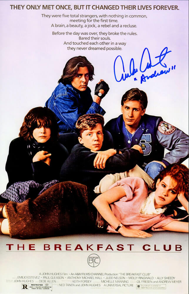 Emilio Estevez Signed The Breakfast Club 11x17 Movie Poster w/Andrew - ESTPST501 - Emilio Estevez Signed The Breakfast Club 11x17 Movie Poster w/Andrew product image