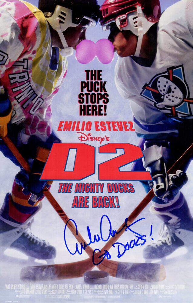 Emilio Estevez Signed The Mighty Ducks 2 11x17 Movie Poster w/Go Ducks - ESTPST505 - Emilio Estevez Signed The Mighty Ducks 2 11x17 Movie Poster w/Go Ducks product image