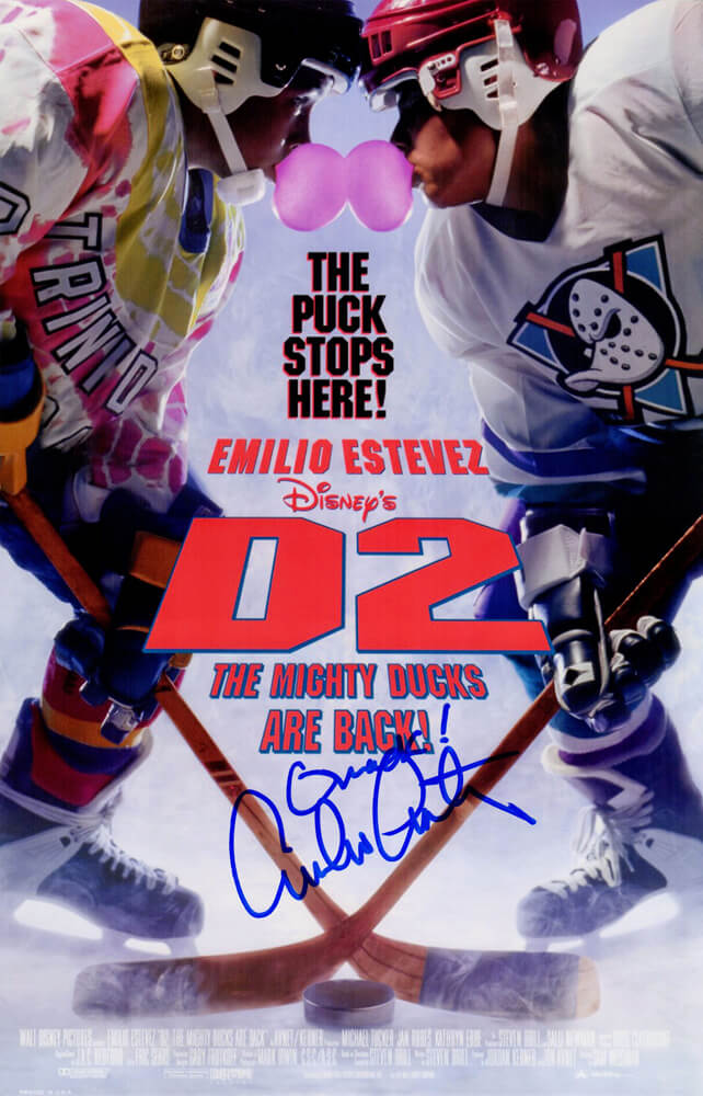 Emilio Estevez Signed The Mighty Ducks 2 11x17 Movie Poster w/Quack - ESTPST507 - Emilio Estevez Signed The Mighty Ducks 2 11x17 Movie Poster w/Quack product image