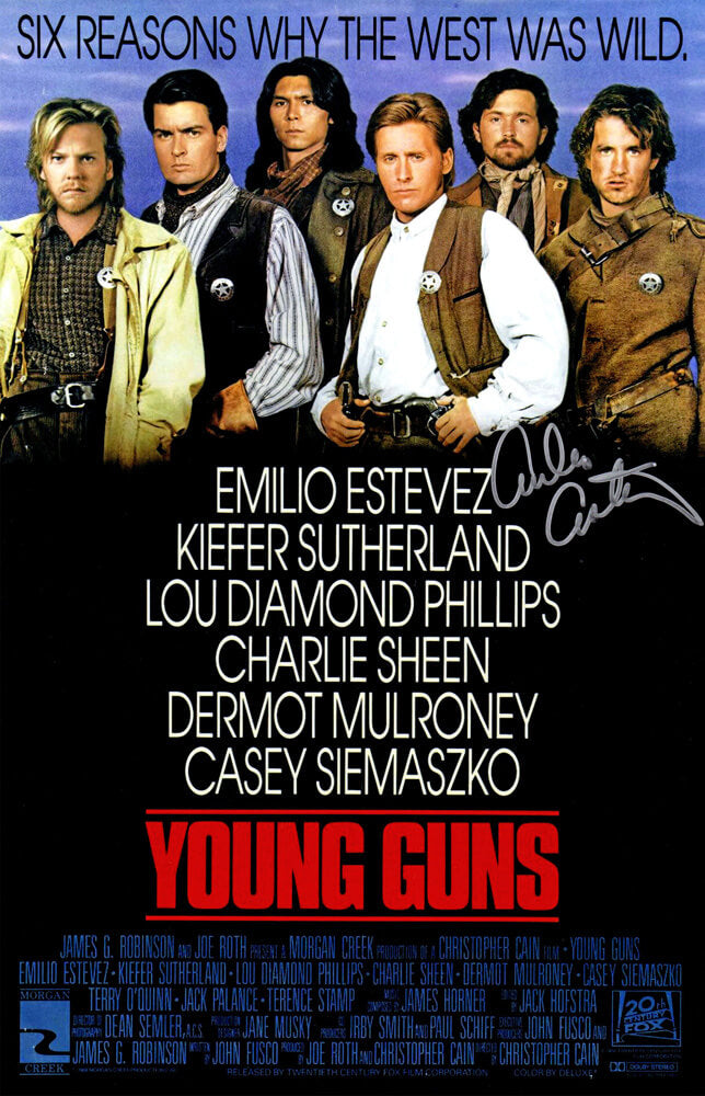 Emilio Estevez Signed Young Guns 11x17 Movie Poster - ESTPST508 - Emilio Estevez Signed Young Guns 11x17 Movie Poster product image