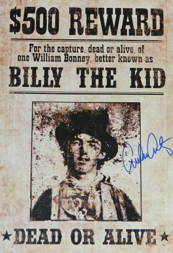 Emilio Estevez Signed Billy The Kid 13x19 Wanted Poster - ESTPST509 - Emilio Estevez Signed Billy The Kid 13x19 Wanted Poster product image
