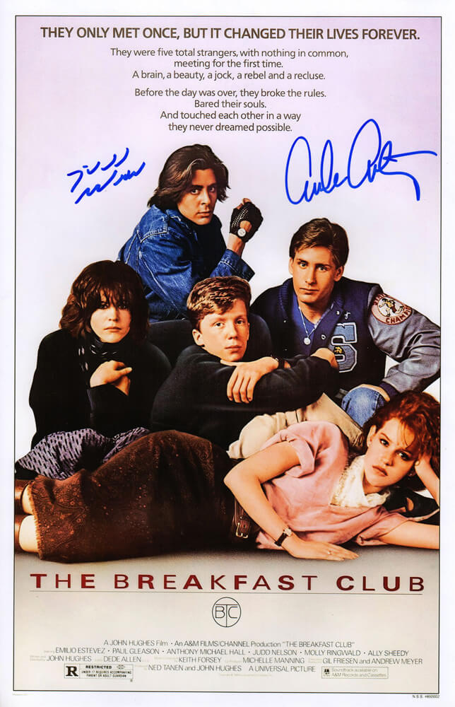Emilio Estevez & Judd Nelson Dual Signed The Breakfast Club 11x17 Movie Poster - ESTPST520 - Emilio Estevez & Judd Nelson Dual Signed The Breakfast Club 11x17 Movie Poster product image