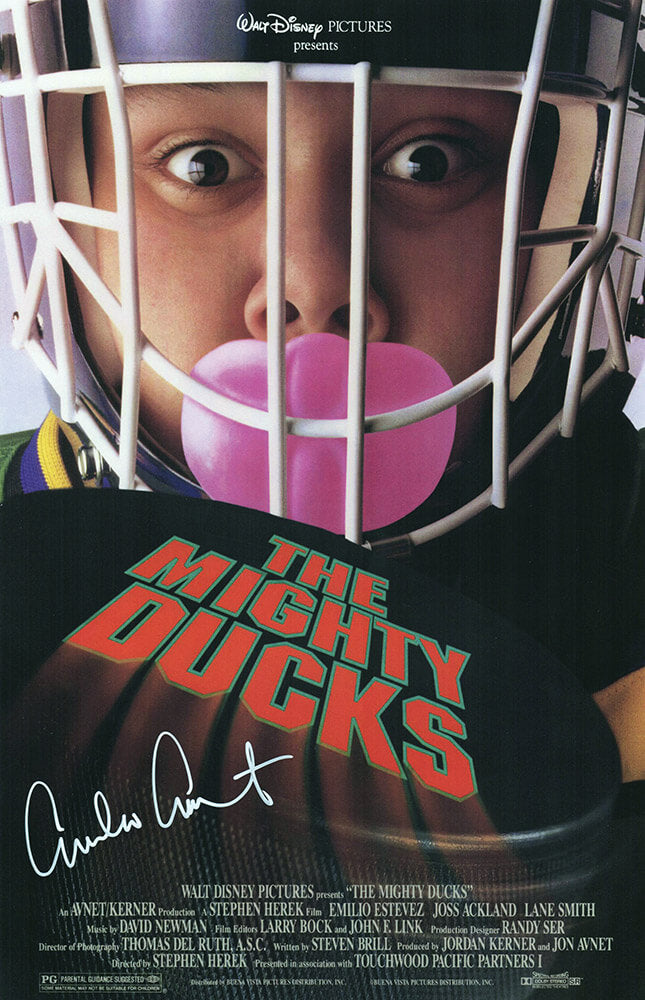 Emilio Estevez Signed The Mighty Ducks (Goldberg) 11x17 Movie Poster - ESTPST525 - Emilio Estevez Signed The Mighty Ducks (Goldberg) 11x17 Movie Poster product image