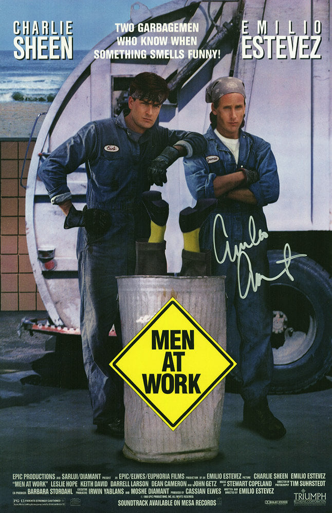 Emilio Estevez Signed Men At Work 11x17 Movie Poster - ESTPST526 - Emilio Estevez Signed Men At Work 11x17 Movie Poster product image