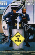 Emilio Estevez & Charlie Sheen Dual Signed Men At Work 11x17 Movie Poster - ESTPST551 - Emilio Estevez & Charlie Sheen Dual Signed Men At Work 11x17 Movie Poster product image