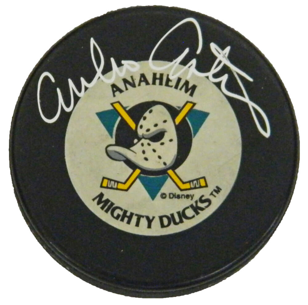 Emilio Estevez Signed Anaheim Mighty Ducks Logo Hockey Puck - ESTPUC401 - Emilio Estevez Signed Anaheim Mighty Ducks Logo Hockey Puck product image
