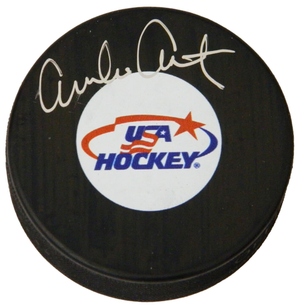 Emilio Estevez Signed Team USA Logo Hockey Puck - ESTPUC402 - Emilio Estevez Signed Team USA Logo Hockey Puck product image