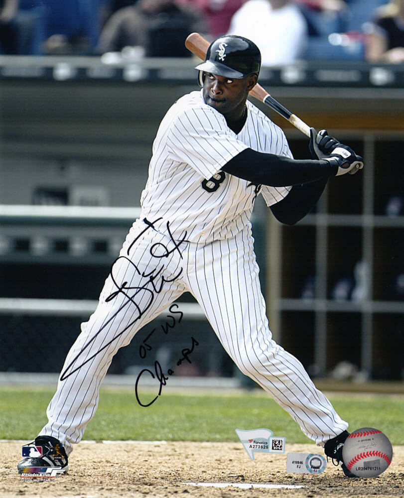 Carl Everett Signed Chicago White Sox Batting Action 8x10 Photo w/05 WS Champs - EVE08P100 - Carl Everett Signed Chicago White Sox Batting Action 8x10 Photo w/05 WS Champs product image