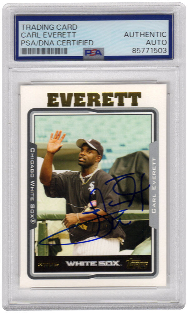 Carl Everett Signed Chicago White Sox 2005 Topps Baseball Trading Card #407 - (PSA Encapsulated) - EVECAR103 - Carl Everett Signed Chicago White Sox 2005 Topps Baseball Trading Card #407 - (PSA Encapsulated) product image